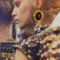 Amor Earrings - Gold & Ruby
