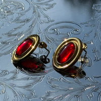 Amor Earrings - Gold & Ruby