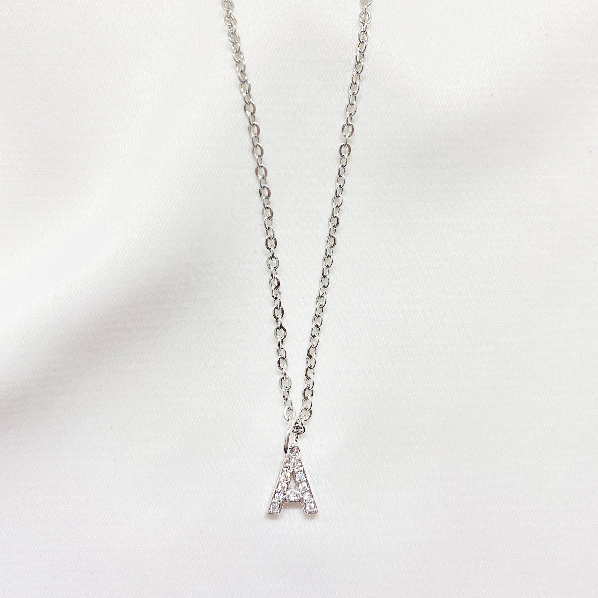 Letter l on sale necklace silver