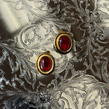 Amor Earrings - Gold & Ruby