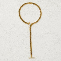 SASHA T-BAR DROP NECKLACE | GOLD | 50CM