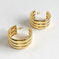 CHASE LARGE LINED HOOPS | GOLD