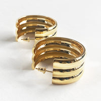 CHASE LARGE LINED HOOPS | GOLD