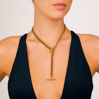 SASHA T-BAR DROP NECKLACE | GOLD | 50CM